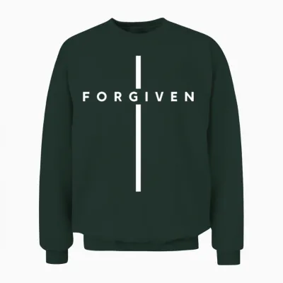 Forgiven | I Am Forgiven Christian Unisex Sweatshirt - Forest
