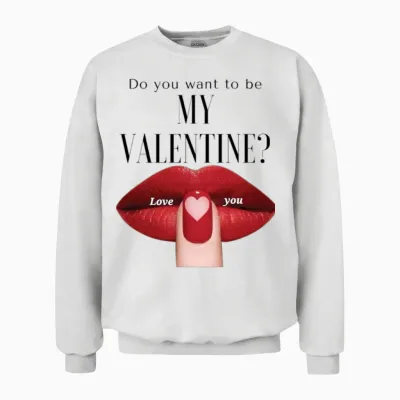 Do You Want to Be My Valentine Design Unisex Sweatshirt - White