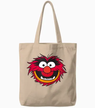 The Muppets Animal Head T-Shirt, Black Tote Bags - Natural