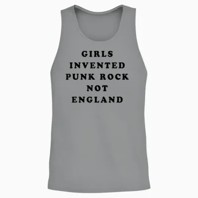 Girls Invented Punk Rock Not England | Green T-Shirt, Green, S Unisex Tank Top - Sport Grey