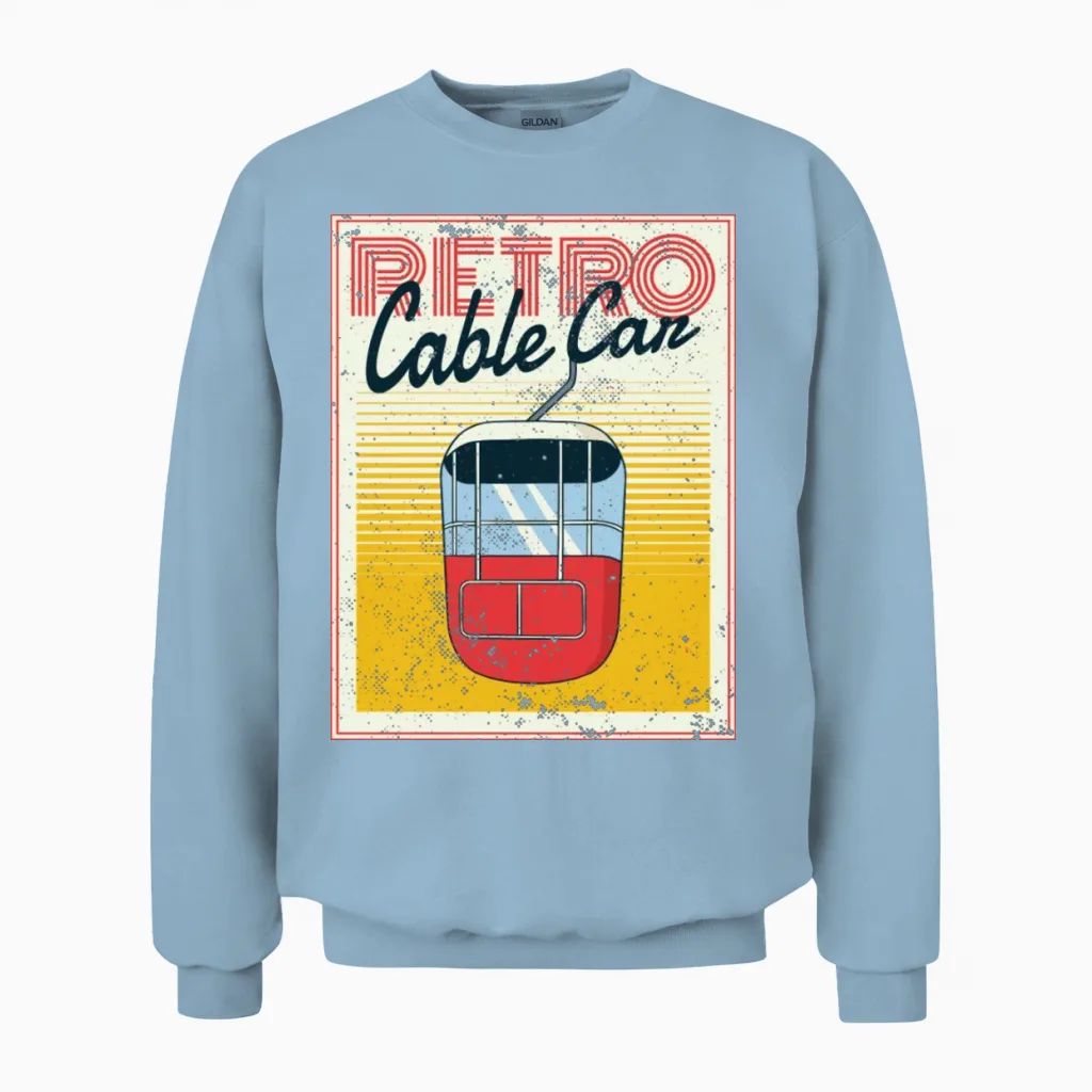 Retro Cable Can Unisex Sweatshirt in Light Blue