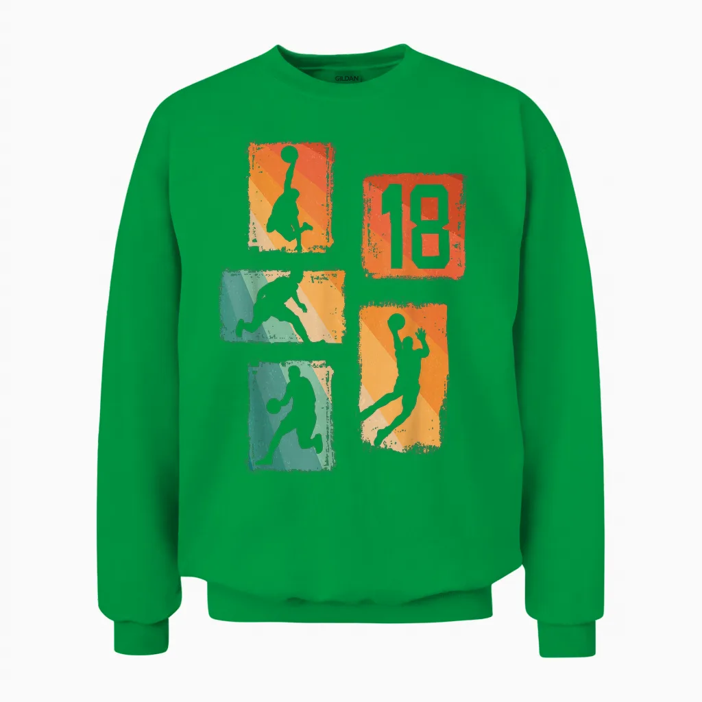 18e Anniversaire Garçon Joueur De Basket-Ball 18 Ans Unisex Sweatshirt in Irish Green