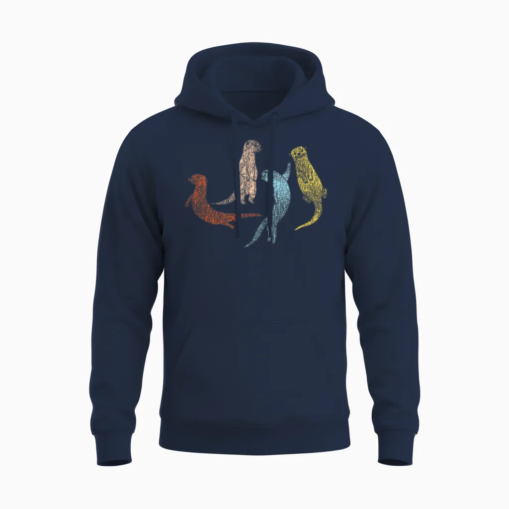 Otter Retro Vintage Unisex Hoodie - Navy