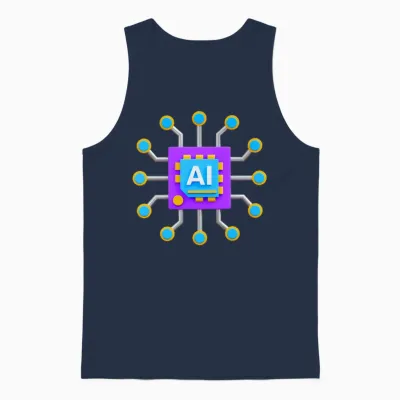 Colorful Ai Chip – Futuristic Tech Circuit Design Unisex Tank Top - Navy