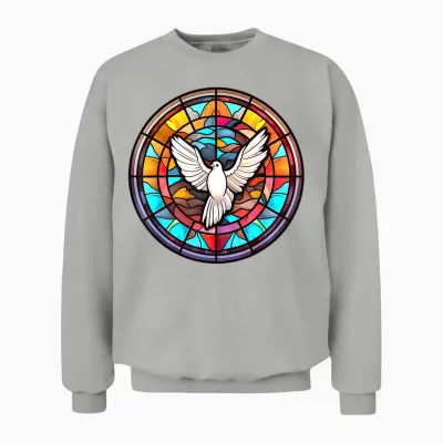 Heiliger Geist Taube Lob Jesus Heiliger Geist in Buntglas Unisex Sweatshirt - Ash