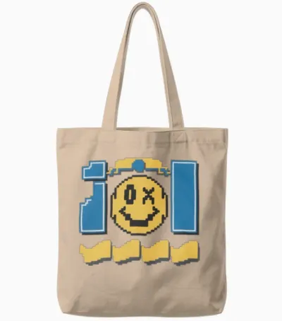 Retro 90s Tote Bags - Natural