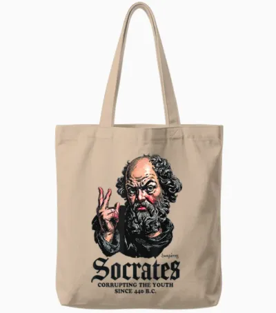 Socrate Corrompt La Jeunesse Antique Philosophie Tote Bags - Natural