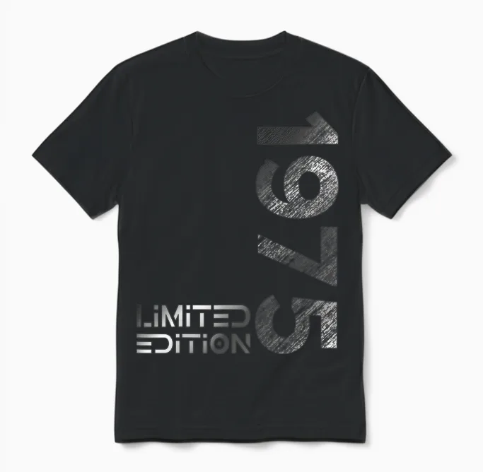 Limited Edition Vintage 1975 Man Woman 48th Birthday T-Shirt, Black Unisex T-Shirt in Black