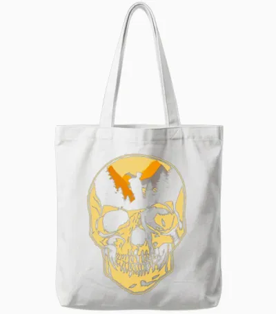 Hiking Hike Skull Skull Nature Tote Bags - White