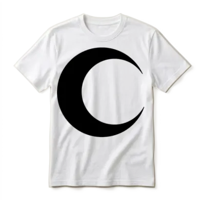 Moon, Minimal, Crescent, Solid (luna, Lune, Mond) Unisex T-Shirt - White