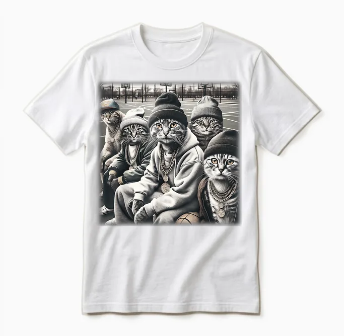 Lustiges Gangster-Meme Aus Den 90er Jahren Von Gang of Feral Street Cats Unisex T-Shirt in White