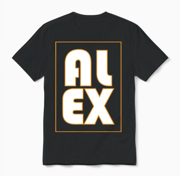 Alex Retro Unisex T-Shirt in Black