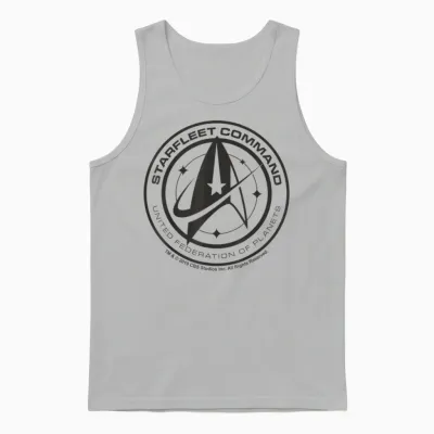 Star Trek Discovery Starfleet T-Shirt Command Pin, Grey, S Unisex Tank Top - Ash