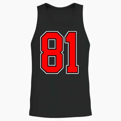 Numéro 81 Red College Sports Team Style Unisex Tank Top - Black