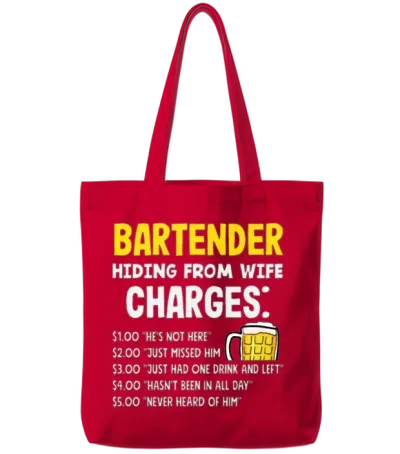 Funny Bartender Quote Design Bartender Gift Tote Bags - Red