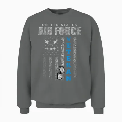Veteran of the Us Air Force Usa Flag Veterans Unisex Sweatshirt - Graphite Heather