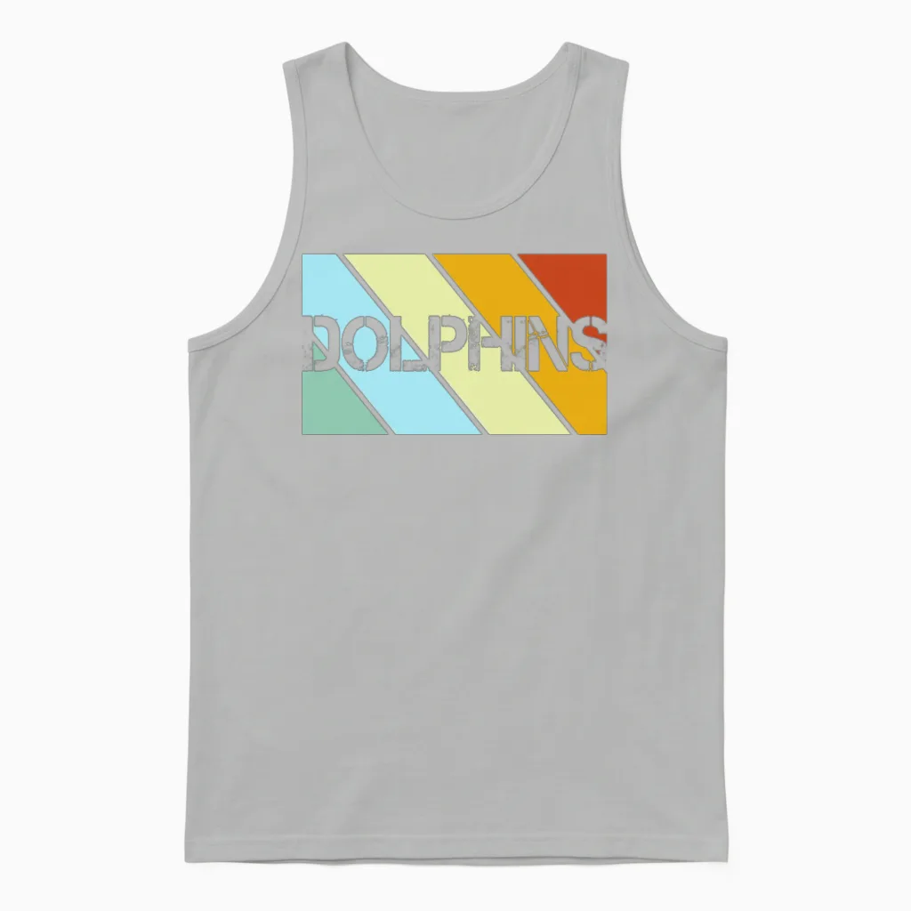 Dolphin Retro Unisex Tank Top in Ash