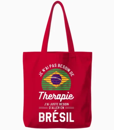 I Just Need to Go to Brazil Vacation Brazilian T-Shirt, Black, S Tote Bags - Red