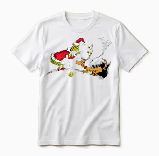 Dr. Seuss Reindeer Christmas Unisex T-Shirt in White