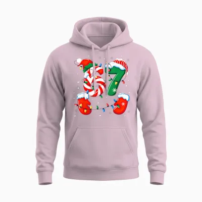 Six Seven 6 7 Meme Christmas Xmas Unisex Hoodie - Light Pink
