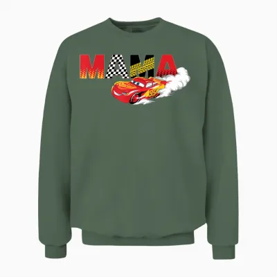 Disney & Pixar's Cars Mama Birthday Gift Mother's Day Unisex Sweatshirt - Military Green