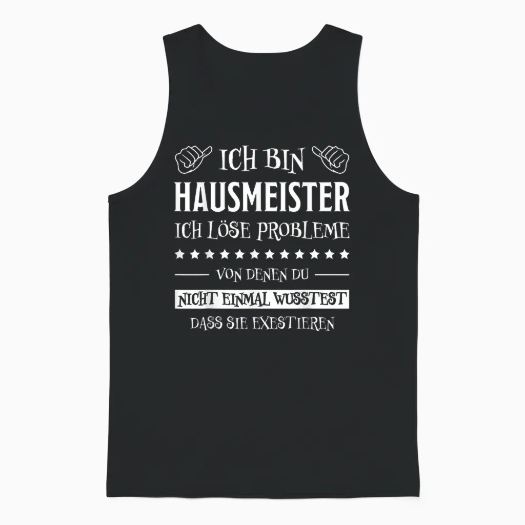 Hausmeister Funny Janitorial Unisex Tank Top in Black