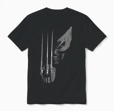 Marvel X-Men Wolverine Wild Side Distressed Face Shot Unisex T-Shirt - Black
