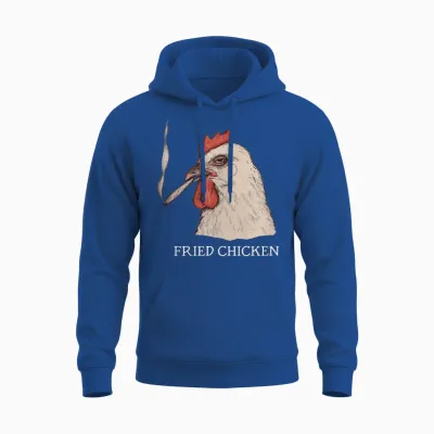 Fried Chicken 420 Smoking Marijuana, Funny Stoner, Weed Meme Unisex Hoodie - Royal