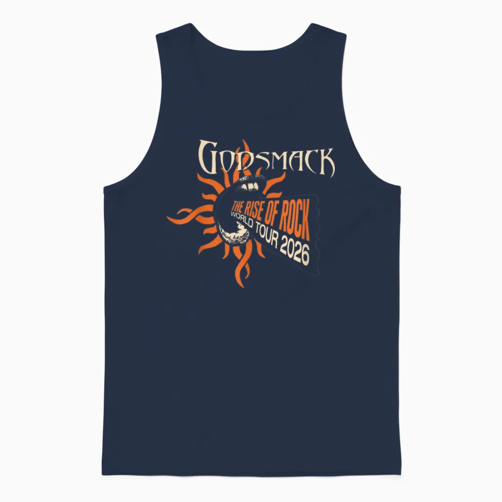 Godsmack the Rise of Rock Itin Unisex Tank Top in Navy