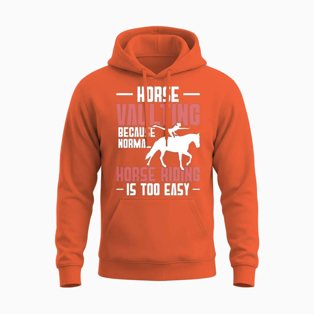 Horse Vaulting Girl Horse Gymnastics Lunger Horse Unisex Hoodie in Orange