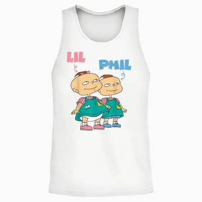 Mademark X Rugrats - Lil and Phil “the Deville’s” Twins Rugrats Unisex Tank Top - White