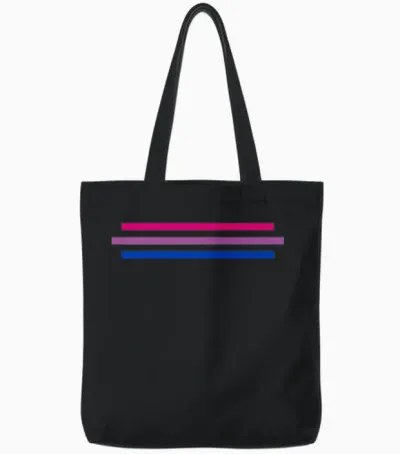 Bisexual Flag Colors Lgbtq Pride Proud Bisexual Tote Bags - Black