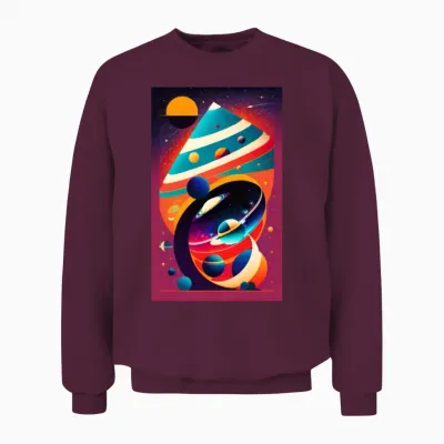 Retro Cosmonauts Unisex Sweatshirt - Maroon