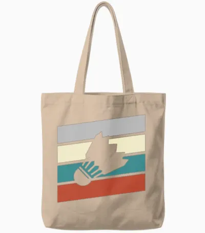 Badminton Retro Tote Bags - Natural