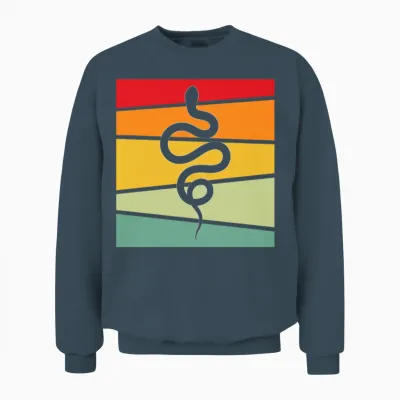 Snake Retro Unisex Sweatshirt - Dark Heather