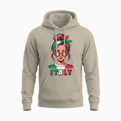 Italy Gift Flag Italy Fan Vintage Italia Jersey Unisex Hoodie - Sand