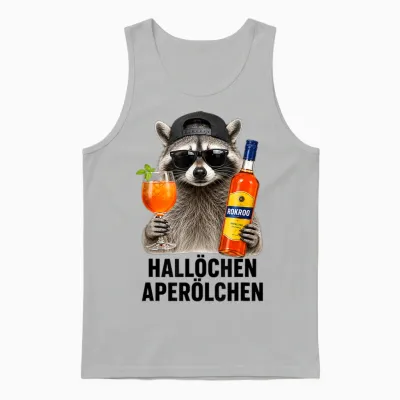 Waschbär Aperitif Hallöchen Aperölchen - Lustiges Waschbär Unisex Tank Top - Ash