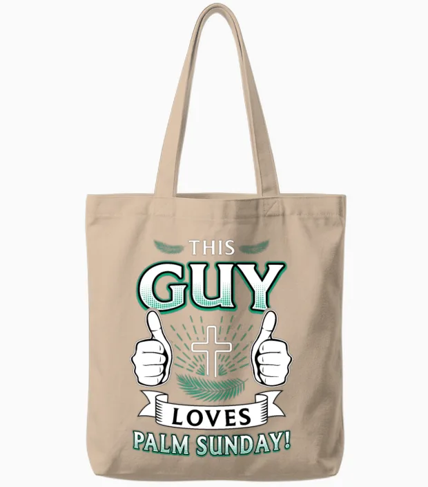 This Guy Loves Palm Sunday Easter Faith Savior Tote Bags in Natural