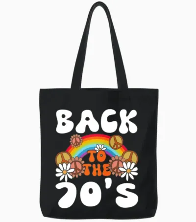 Back to the 70s Tote Bags - Black