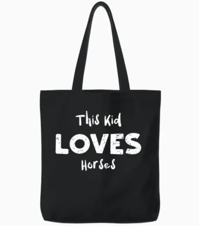 This Kid Loves Horses - Horse Tote Bags - Black