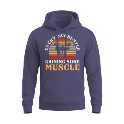 Sore Muscles Hustle Body Builder Fitness Workout Unisex Hoodie - Heather Sport Dark Navy