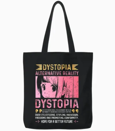 Dystopia Alternative Reality in Dystopian World Tote Bags - Black