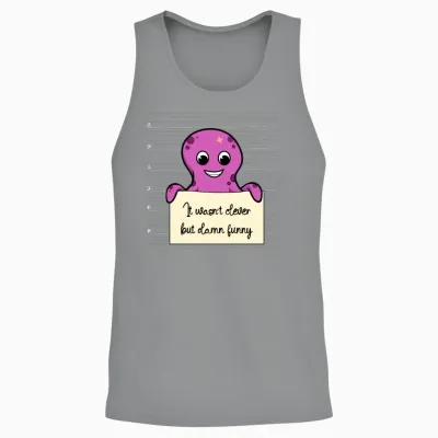 Octopus Was Not Clever but Funny Unisex Tank Top - Sport Grey