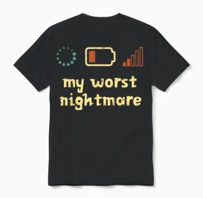 My Worst Nightmare Low Wifi Signal Funny Gamer Men Boys Unisex T-Shirt - Black
