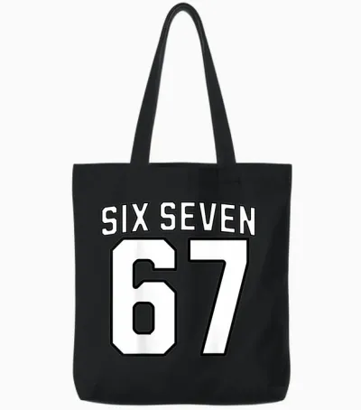 Six Seven Meme 67 Sports Jersey for Boys Girls Kids Teens Tote Bags - Black