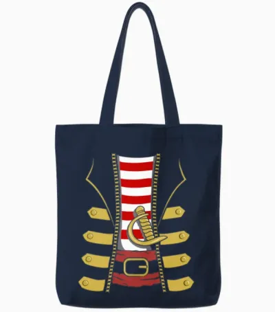 Pirate Captain Flag Skull Family Party Costume Fun Tote Bags - Navy