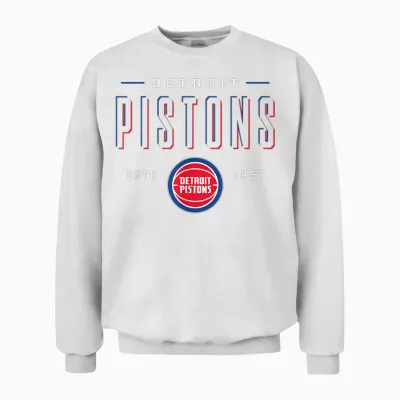 Nba Official Detroit Pistons Negative Space Unisex Sweatshirt - White