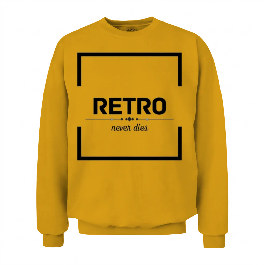 Retro Never Dies Vintage Unisex Sweatshirt - Gold