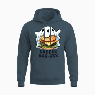 Funny Cheese Burger Unisex Hoodie - Dark Heather