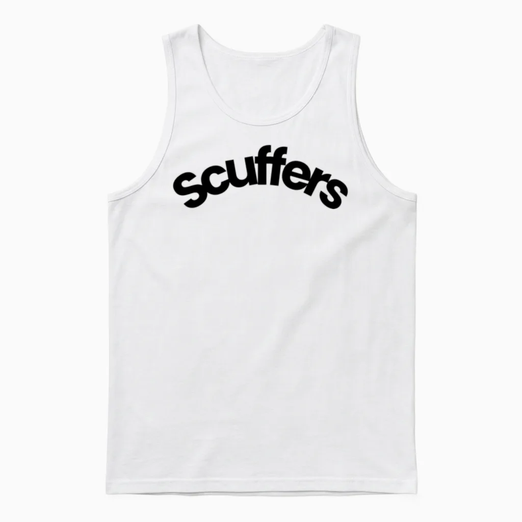 Scuffers Hoodie for Men and Women Unisex Tank Top in White